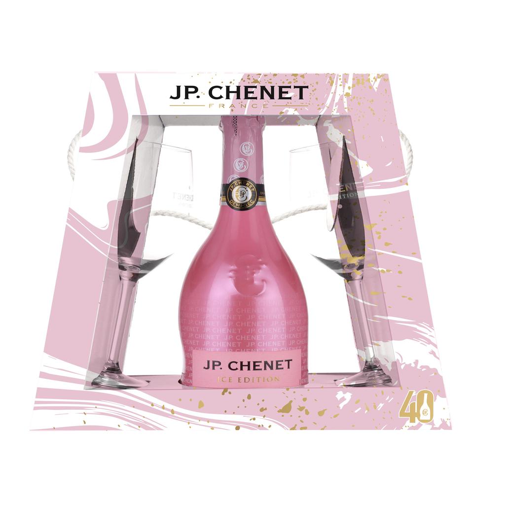 Jp Chenet Ice Rosado 750Ml + Set De Copas