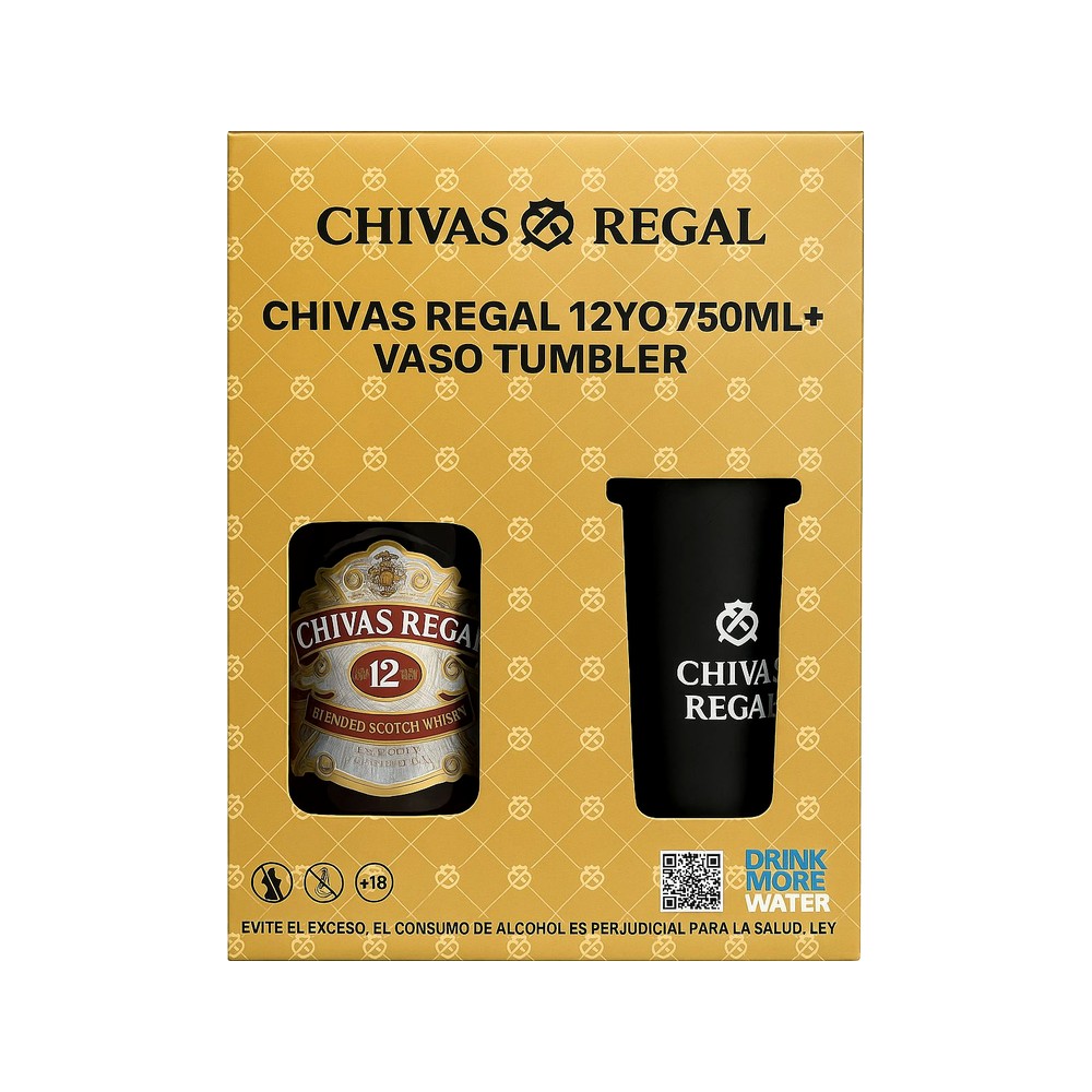 Chivas Regal 12 Años 750ML + Vaso 