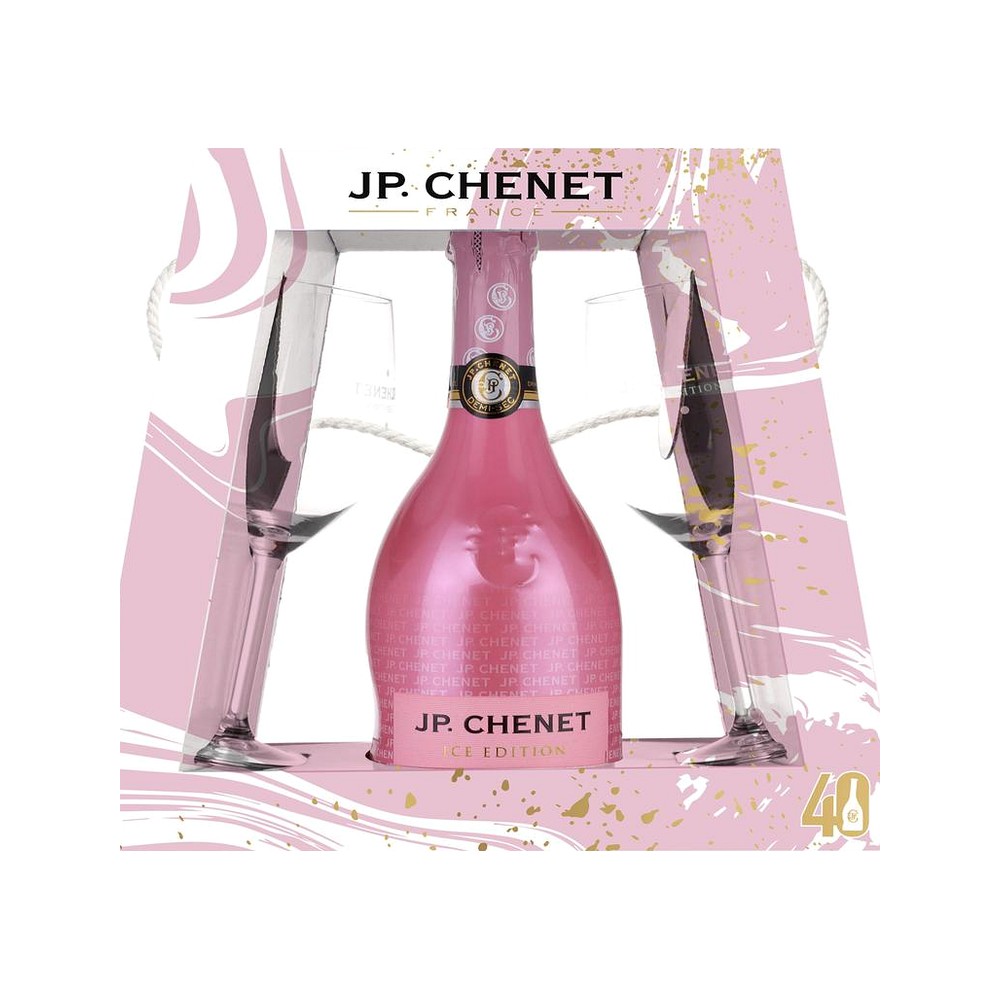 Jp Chenet Ice Rosado 750Ml + Set De Copas