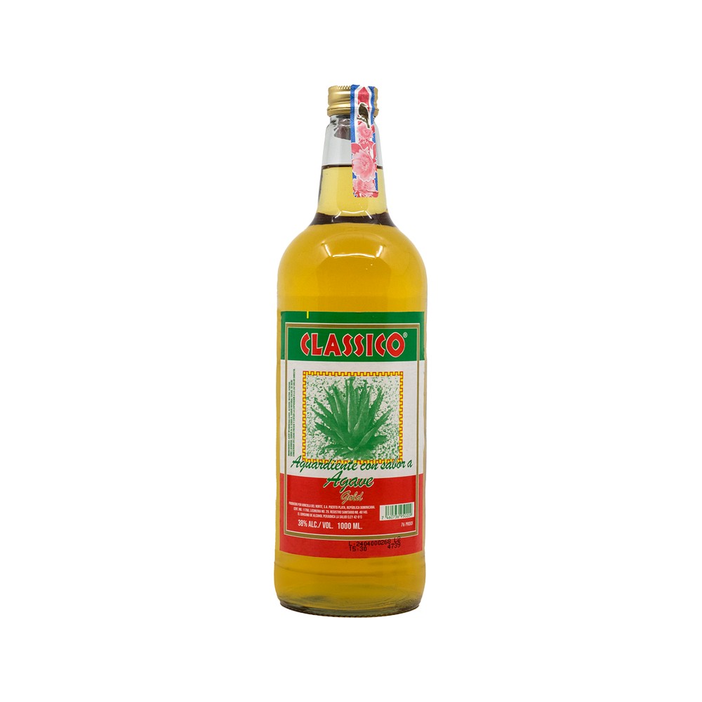 Classico Aguardiente Con Sabor A Agave Dorado 1000Ml