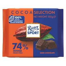 Ritter Dark Chocolat 74%(Peru) 100Grs