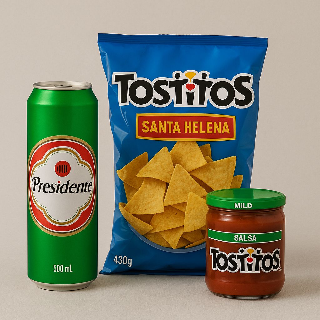 Promo Presidente Regular 16oz + Tostitos 430Gr + Salsa Tostito Mild Red 15.5Oz