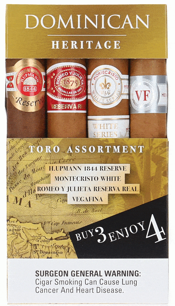 [006339] Dominican Heritage Toro Assortment Paq(4*1)