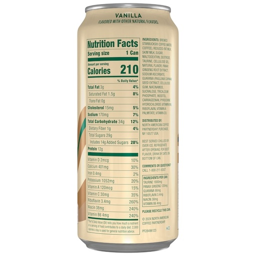 Starbucks Double Shot Vanilla 15Oz [005324]