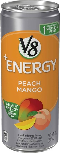 V8 Plus Energy Peach Mango 8Oz