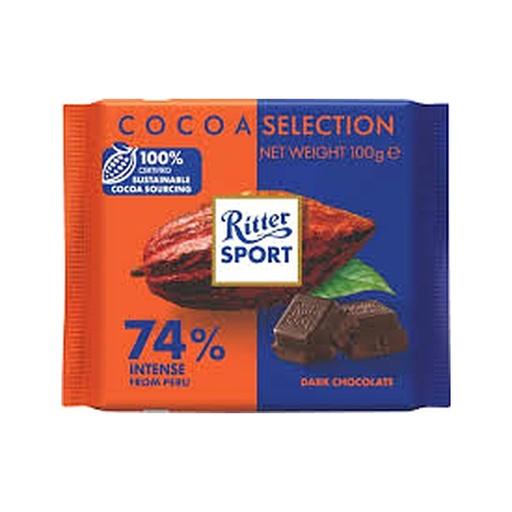 Ritter Dark Chocolat 74%(Peru) 100Grs