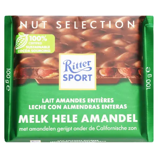 Ritter Leche Con Almendras Enteras 100Grs