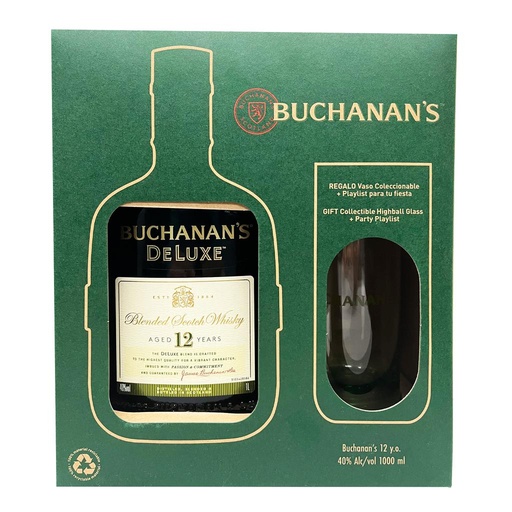[007127] Buchanans 12 Años 1000Ml + 1 Vaso