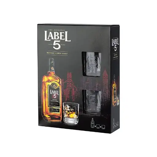 Label 5 Classic Black 700Ml + Vaso 