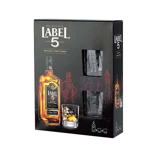 Label 5 Classic Black 700Ml + Vaso 